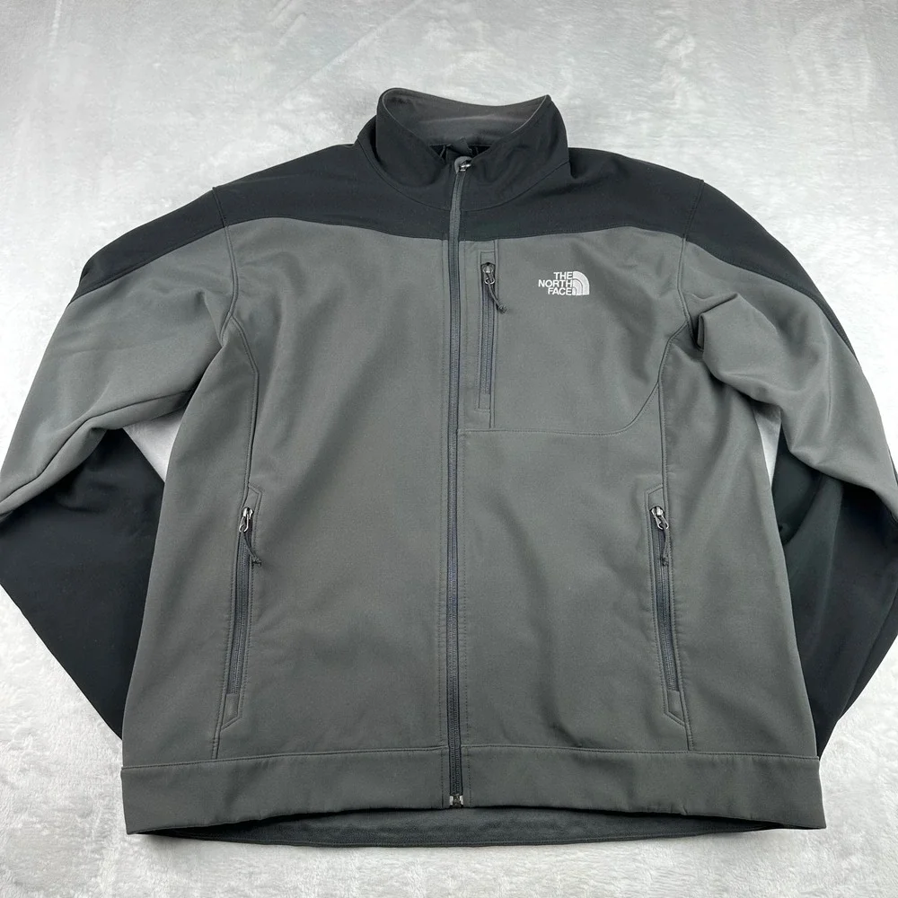 The North Face Mens XL Apex Bionic Softshell Jacket Gray Black Shell Windproof